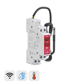TOVTH WiFi DIN Rail Real-time Temp/Humidity Sensing | 3840W AC/300W DC, AC 16A, DC 10A | Smart Home Automation TONGOU
